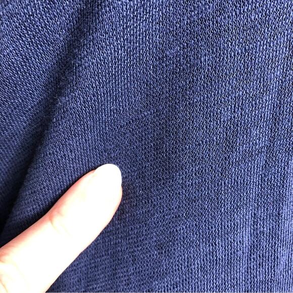 Lilly Pulitzer navy blue white scroll trim hooded knit top size Extra Small XS - Picture 4 of 13